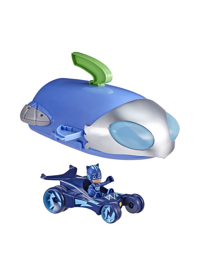 2-in-1 HQ Playset, Headquarters and Rocket Preschool Toy for Kids Ages 3 and Up, Includes Catboy Action Figure and Cat-Car Vehicle