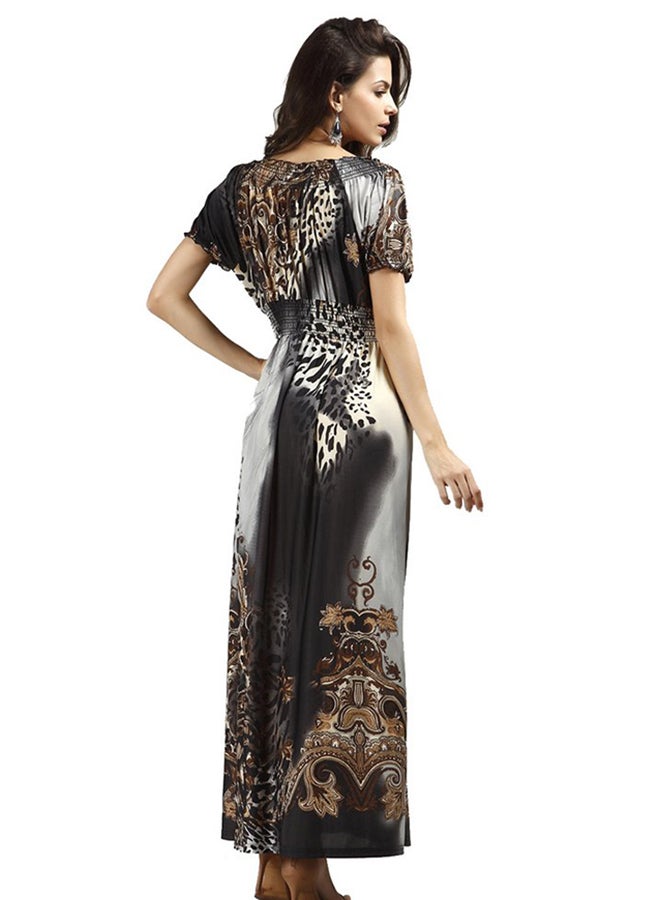 Large Size Ice Silk Beach Skirt Bohemian Dress Multicolour