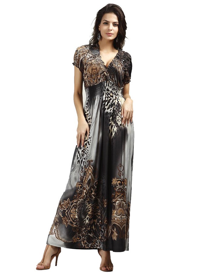 Large Size Ice Silk Beach Skirt Bohemian Dress Multicolour