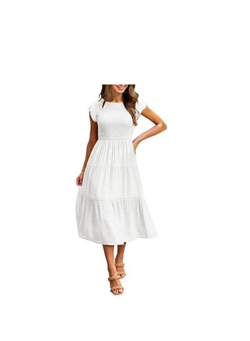 New Summer Fashion Simple Solid Color Dress