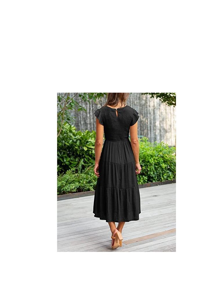 New Summer Fashion Simple Solid Color Dress