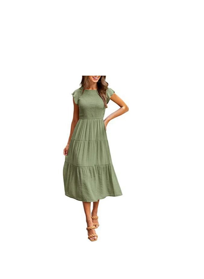 New Summer Fashion Simple Solid Color Dress