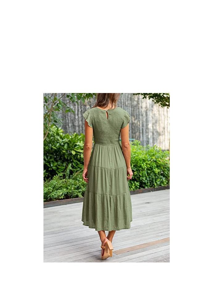 New Summer Fashion Simple Solid Color Dress