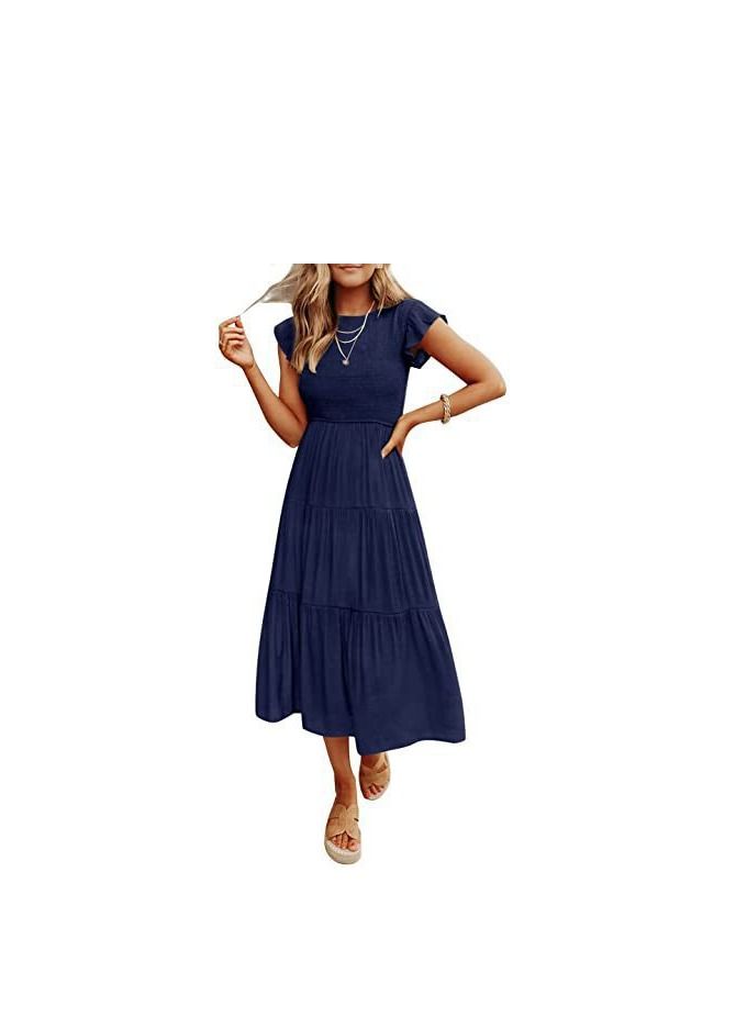 New Summer Fashion Simple Solid Color Dress