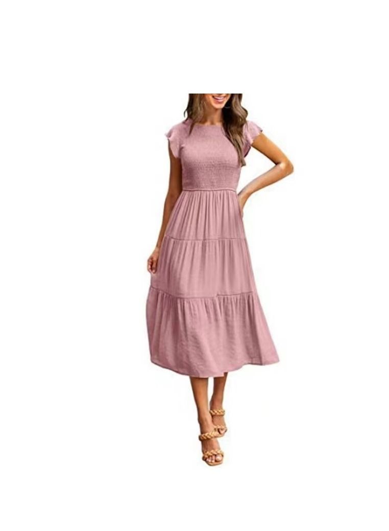 New Summer Fashion Simple Solid Color Dress