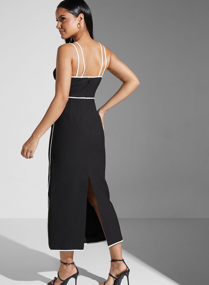 Strappy Halter Neck Cut Out Detail Dress