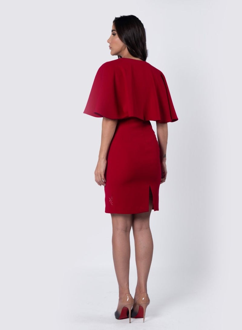 Detachable Cape Style Torso Dress