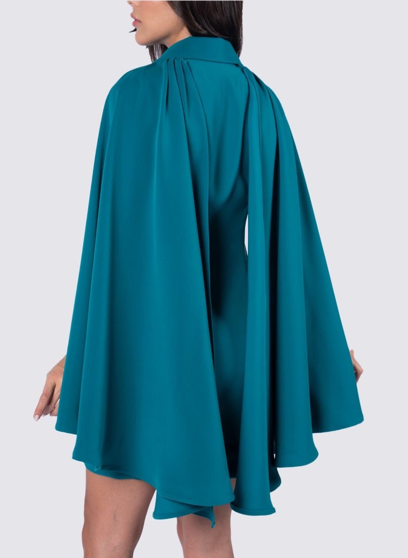 Shoulder Cape Jacket Dress