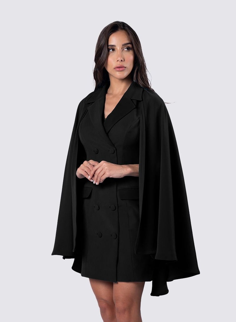 Shoulder Cape Jacket Dress