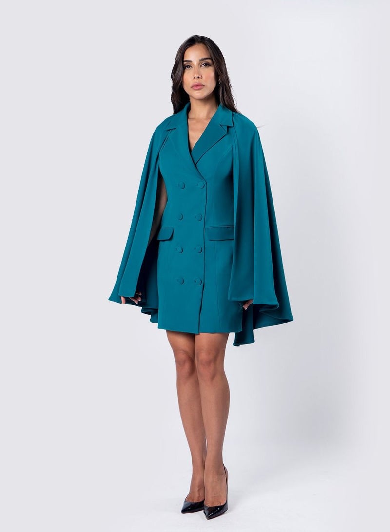 Shoulder Cape Jacket Dress