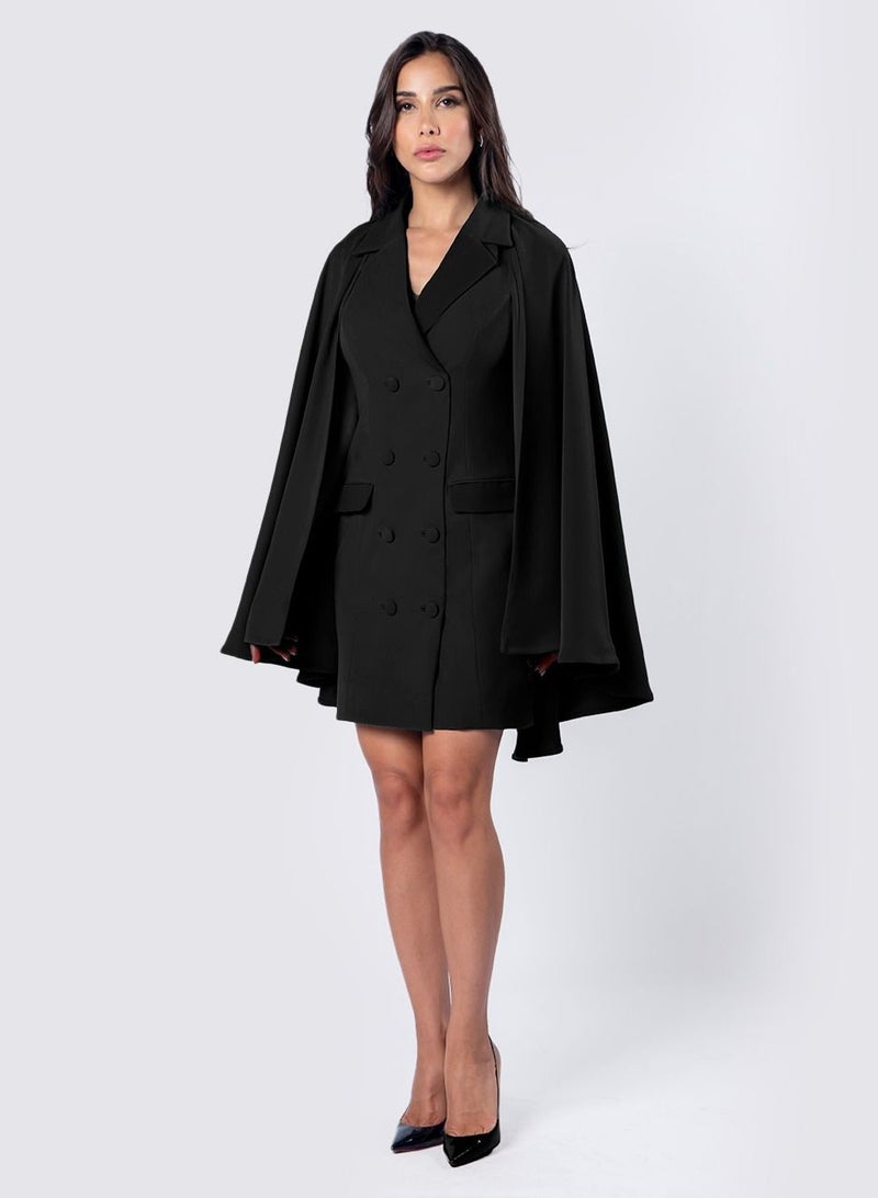 Shoulder Cape Jacket Dress