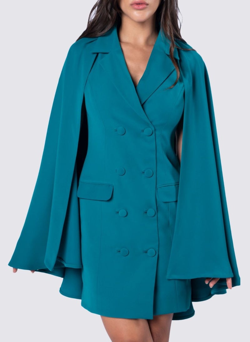 Shoulder Cape Jacket Dress