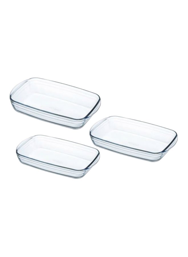 3-Piece Casserole Dish Set Clear