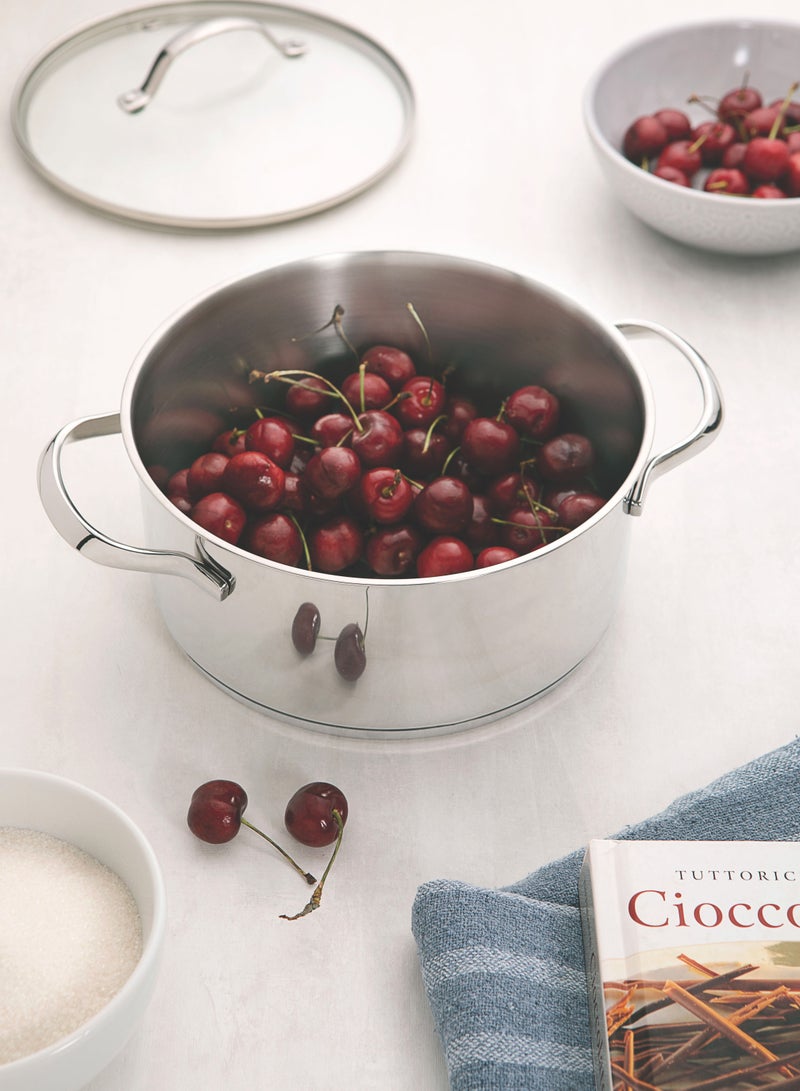Since 1911,Made in Brazil- Una 16cm 1.8L Stainless Steel Deep Casserole with Tri ply Bottom
