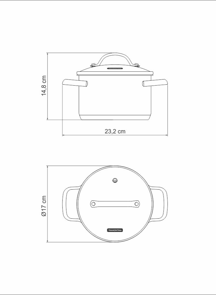 Since 1911,Made in Brazil- Una 16cm 1.8L Stainless Steel Deep Casserole with Tri ply Bottom