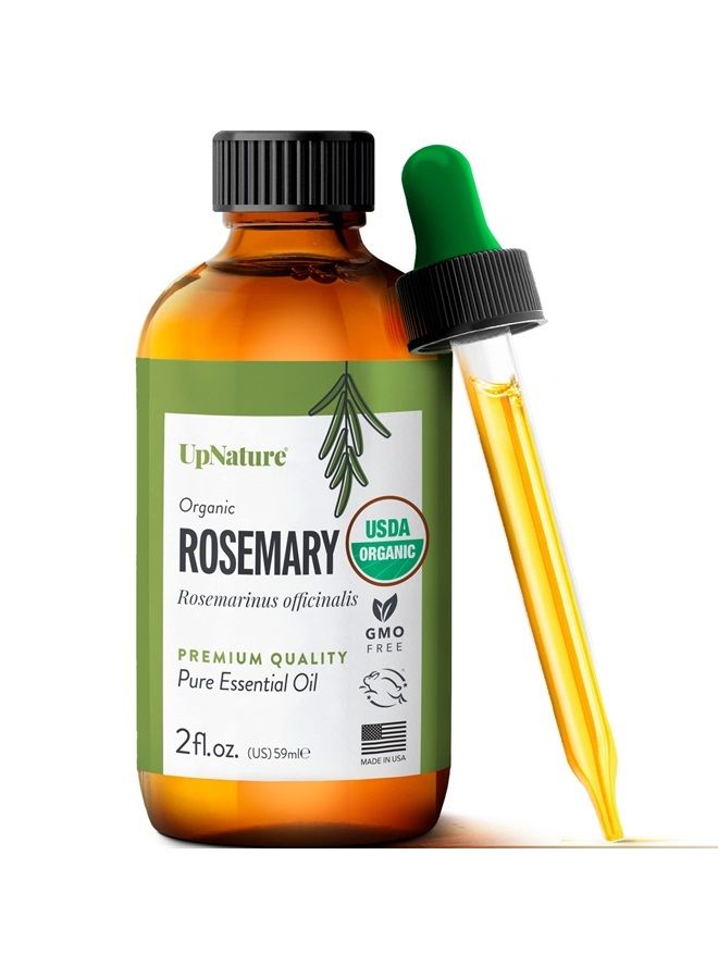 Organic Rosemary Essential Oil USDA Certified for Hair Growth and Skin and Nails 2oz