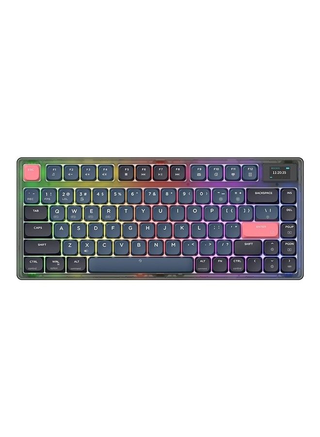 75% Gasket-mounted Bluetooth 5.1/2.4G Wireless & Type-C Wired Low-profile RGB Keyboard with LED Screen(Blue Switch)