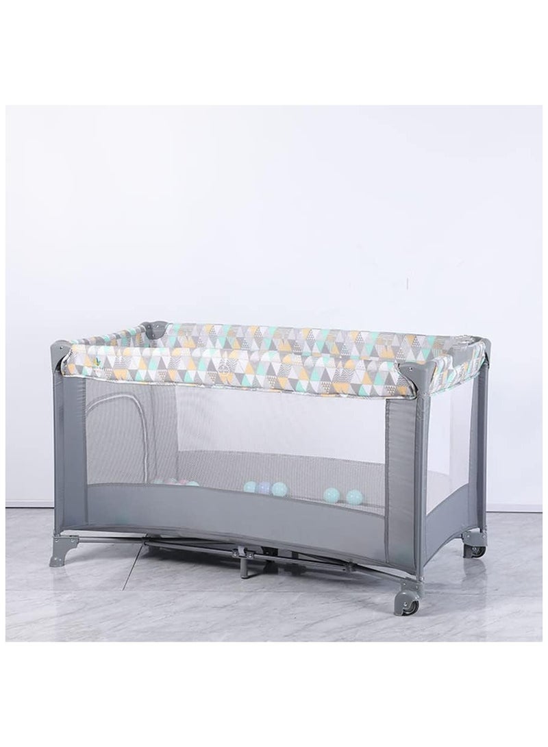 2 In 1 Baby Crib, Portable Playard, Foldable Travel Bed Playpen, Travel Crib Nursery Center for Infant with Comfortable Mattress and Carry Bag