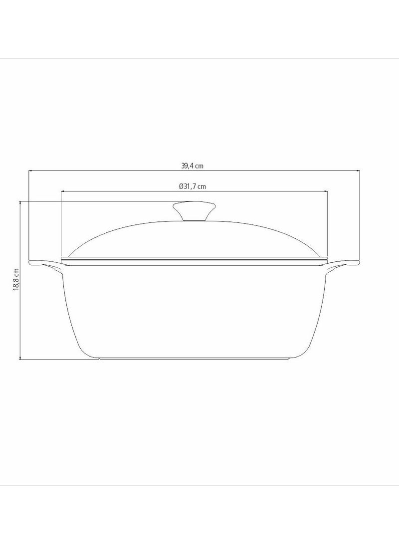 Since 1911,Made in Brazil- Lyon 30cm 6.8L Golden Forged Aluminum Casserole with Interior Starflon High Performance PFOA Free Nonstick Coating
