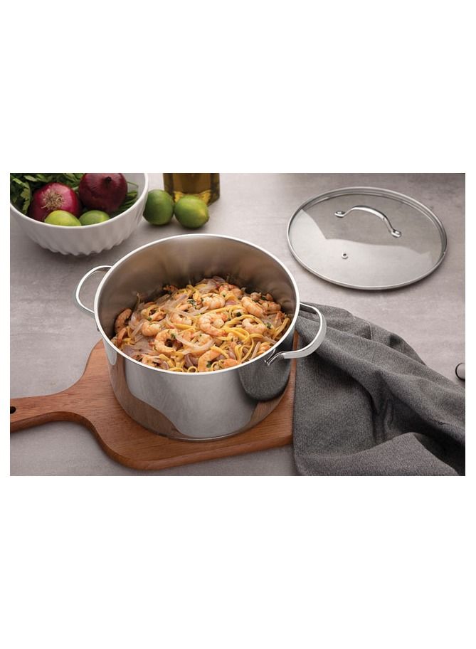 Una 20cm 2.9L Stainless Steel Shallow Casserole with Tri Ply Bottom