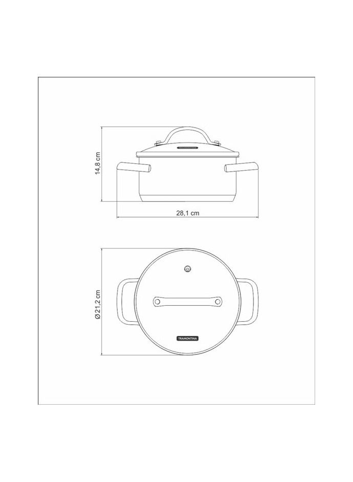 Una 20cm 2.9L Stainless Steel Shallow Casserole with Tri Ply Bottom