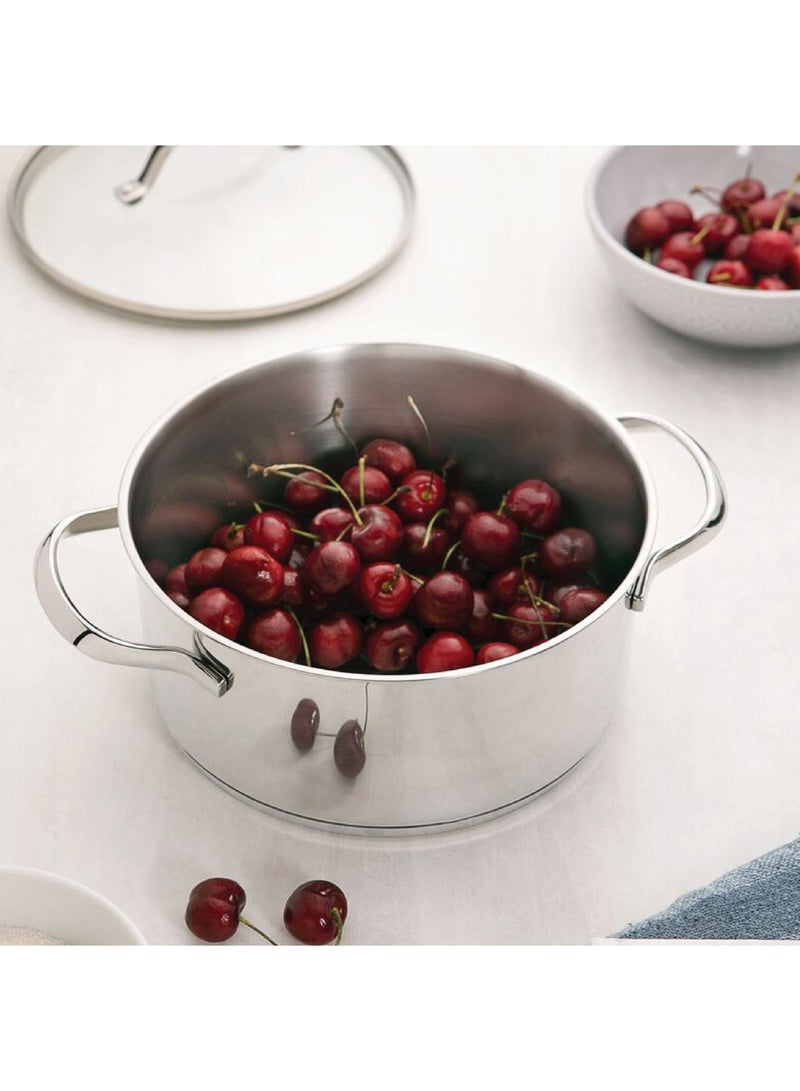 Una 20cm 2.9L Stainless Steel Shallow Casserole with Tri Ply Bottom