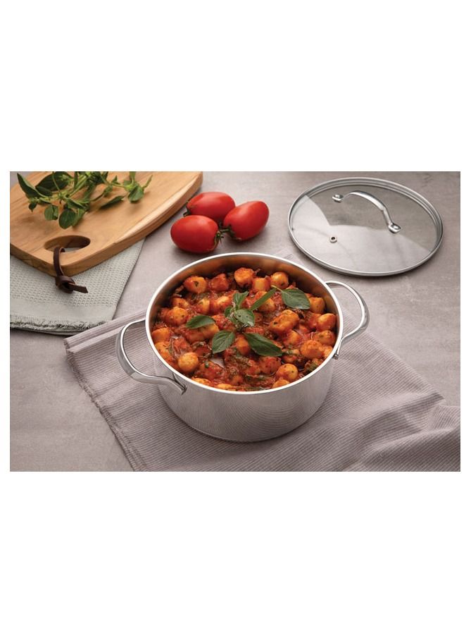 Una 20cm 2.9L Stainless Steel Shallow Casserole with Tri Ply Bottom