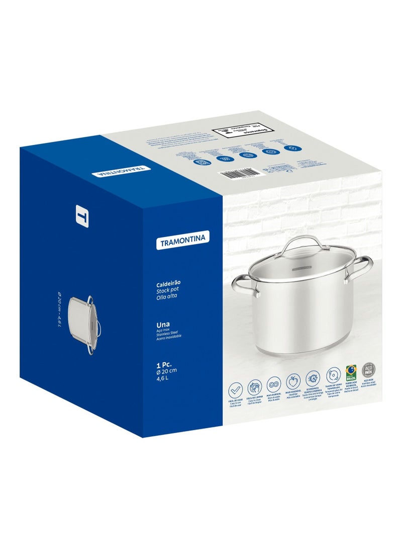 Since 1911,Made in Brazil- Una 20cm 4.6L Stainless Steel Stock Pot with Tri-ply Bottom