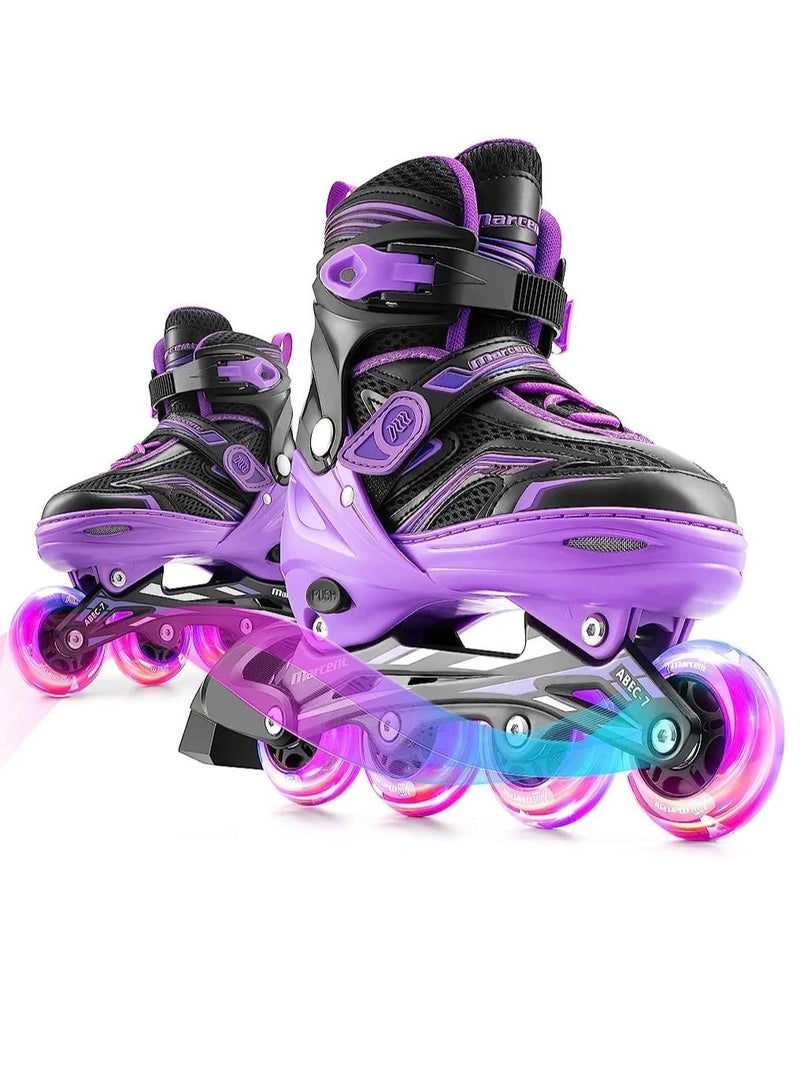 Adjustable Inline Skates  with LED Lights for Kids and Youth