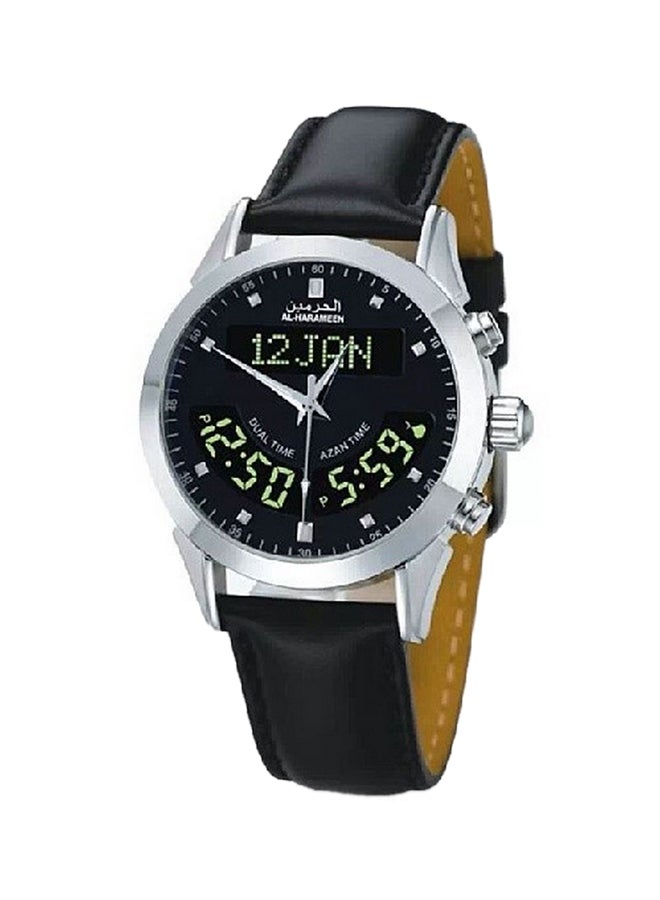 Men's Leather Analog/Digital Watch