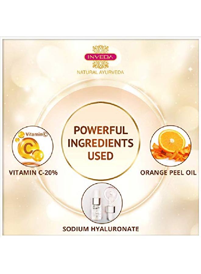 Concentrated Vitamin C Serum 20% Removes Dark Spots Gives Even Tone Bright & Tight Skin with Orange Peel Oil for Hydrated Youthful Glow 30ml