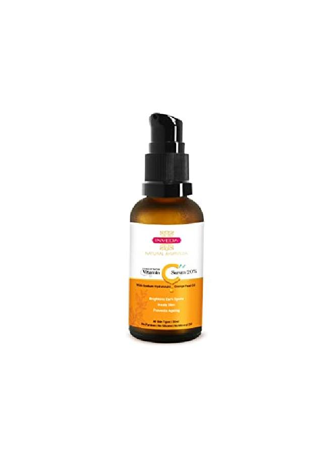 Concentrated Vitamin C Serum 20% Removes Dark Spots Gives Even Tone Bright & Tight Skin with Orange Peel Oil for Hydrated Youthful Glow 30ml