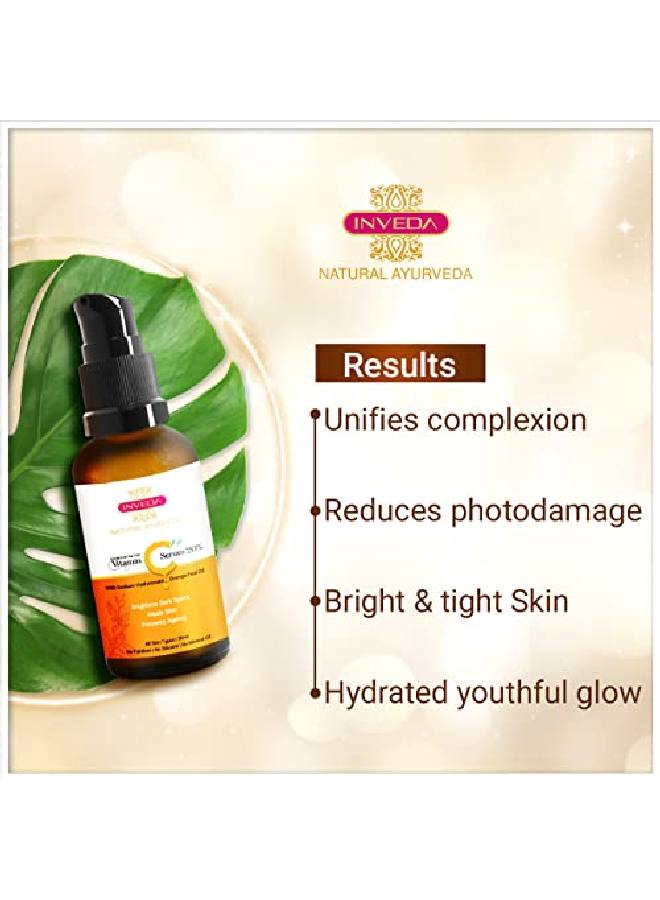 Concentrated Vitamin C Serum 20% Removes Dark Spots Gives Even Tone Bright & Tight Skin with Orange Peel Oil for Hydrated Youthful Glow 30ml