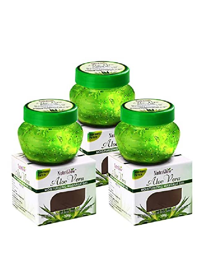 Aloe Vera Gel Great For Face Hair Acne Sunburn Bug Bites Rashes Glowing and Radiant Skin Hydrating Gel Relieves Itchy & Irritated Skin Non Sticky 100gm Each Pack of 3