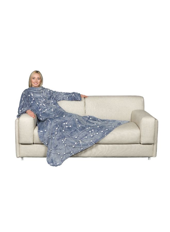 Polyester Blanket With Sleeves and a Pocket - Constellations - Deluxe Glow 230x 230 cm