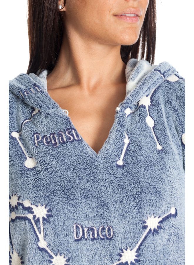 Polyester Hoodie Wearable Blanket - Constellations - Glow in the Dark 95×95 cm