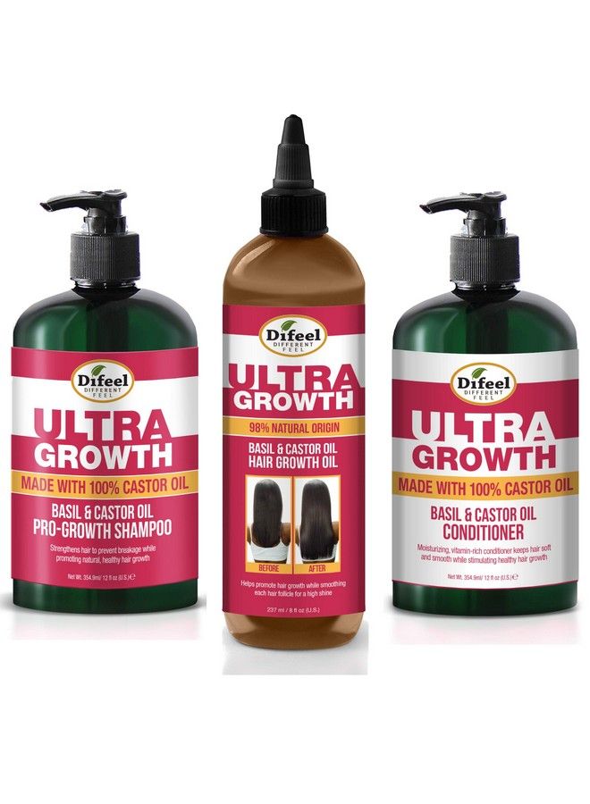 Ultra Growth Shampoo Conditioner & Hair Oil 3Pc Set Includes Ultra Growth Shampoo 12 Oz Conditioner 12 Oz. And Hair Oil 8 Oz.