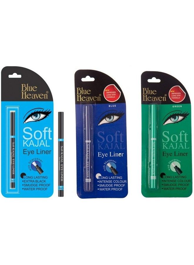 Combo Pack Of Primerxpression Makeup Stick Kajal (Blueblackgreen)