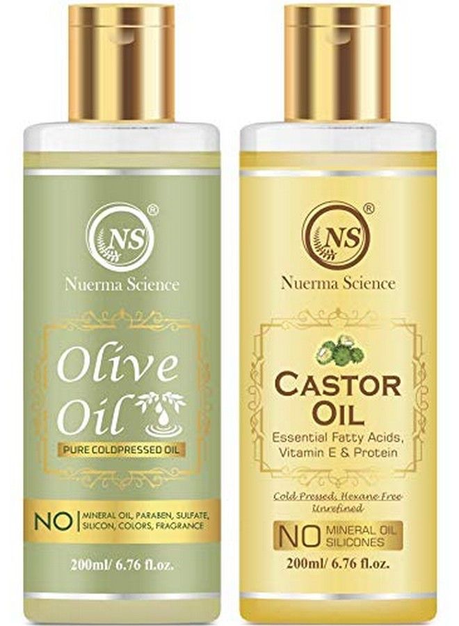 Olive Oil And Castor Oil For Skin And Hair (Pack Of 2 200 Ml Each)