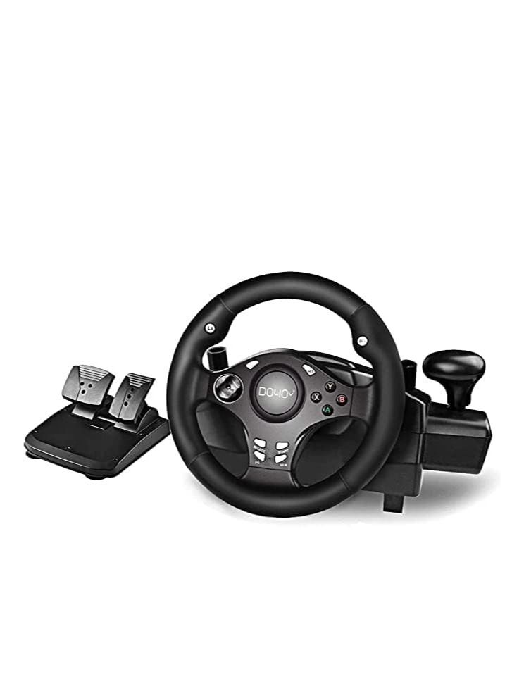 Gaming Steering Wheel, Racing Wheel with Pedals and Shifter, 270 Degree Driving Force Racing Wheel, PC Steering Wheel for PS4, PC, PS3, Xbox Series X|S, Nintendo Switch, Xbox One, Android
