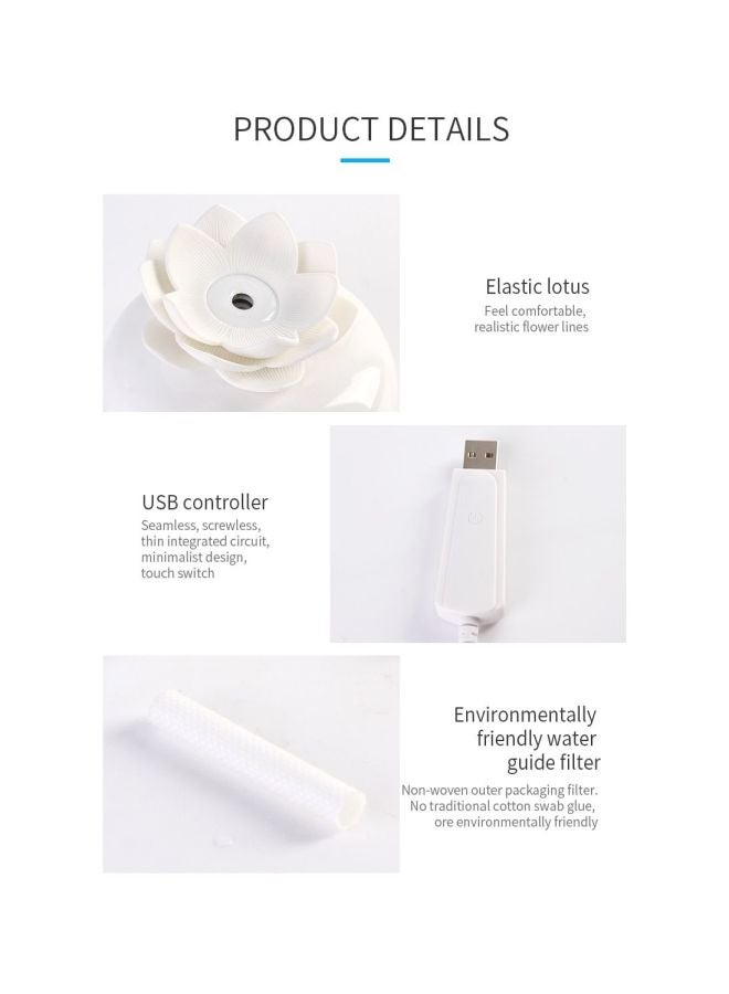 Ceramic Ultrasonic Aroma Humidifier 2W White