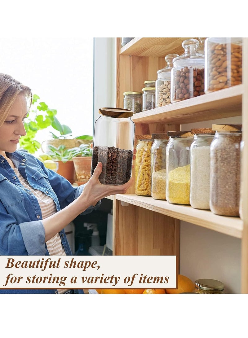 3 Pack Airtight Glass Storage Jar ,Borosilicate Glass Kitchen Canisters，Glass Canister for Kitchen, Pantry Organization, Ideal for Coffee, Nuts, Cookie (2000ml)