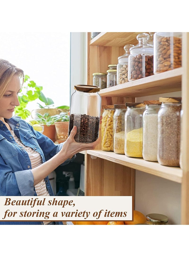 3 PCS Airtight Glass Storage Jar Borosilicate Glass Kitchen Canisters Glass Canister for Kitchen Pantry Organization Ideal for Coffee Nuts Cookie (1250ml)