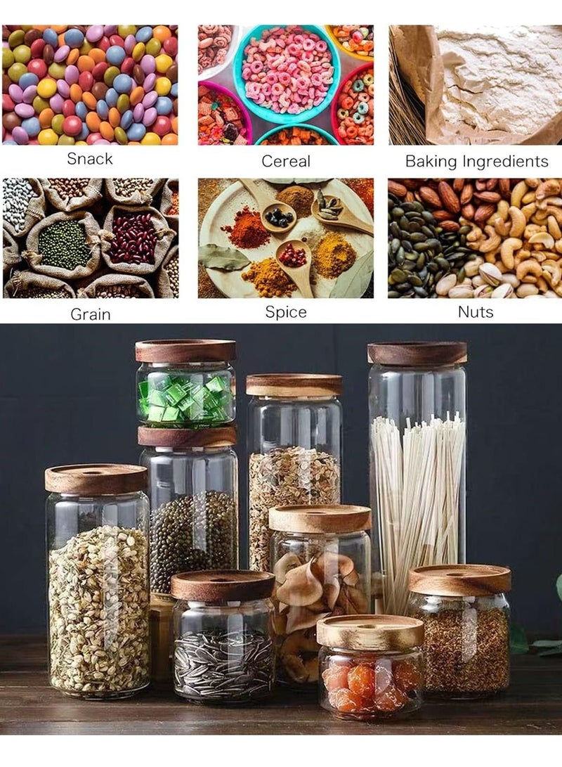 3 Pack Airtight Glass Storage Jar ,Borosilicate Glass Kitchen Canisters，Glass Canister for Kitchen, Pantry Organization, Ideal for Coffee, Nuts, Cookie (800ml,1000ml,500ml)