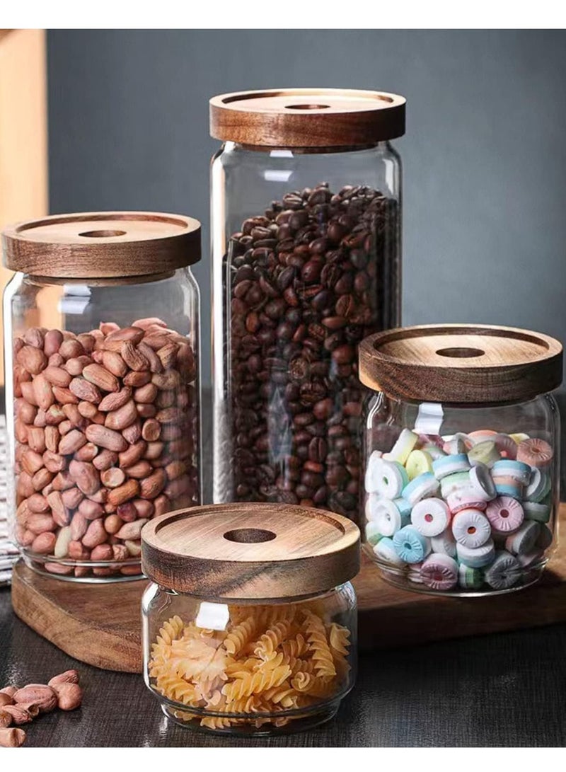 3 Pack Airtight Glass Storage Jar ,Borosilicate Glass Kitchen Canisters，Glass Canister for Kitchen, Pantry Organization, Ideal for Coffee, Nuts, Cookie (800ml,1000ml,500ml)
