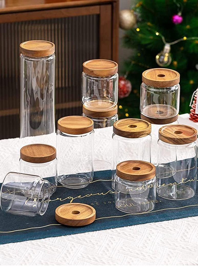 3 Pack Airtight Glass Storage Jar ,Borosilicate Glass Kitchen Canisters，Glass Canister for Kitchen, Pantry Organization, Ideal for Coffee, Nuts, Cookie (800ml,1000ml,500ml)