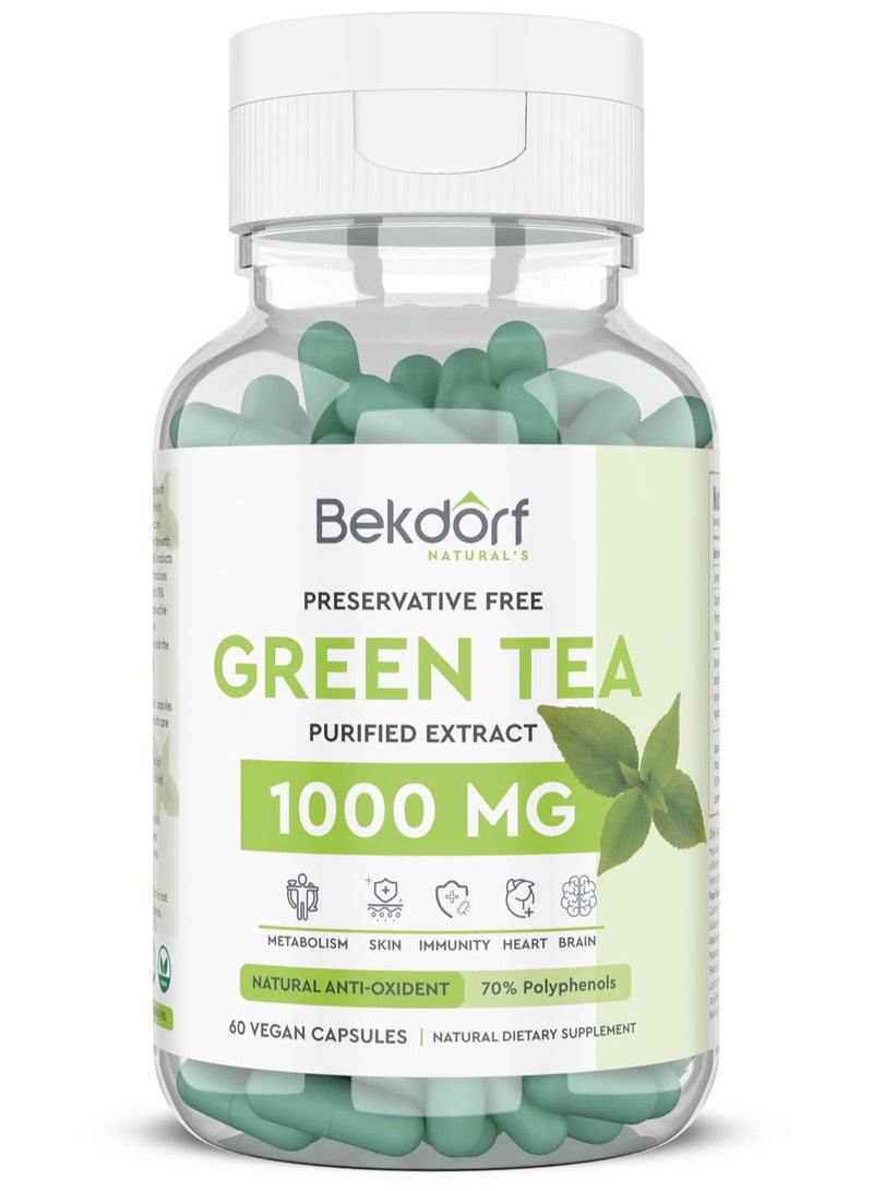 Green tea 1000 mg(Preservative Free)60 Capsules