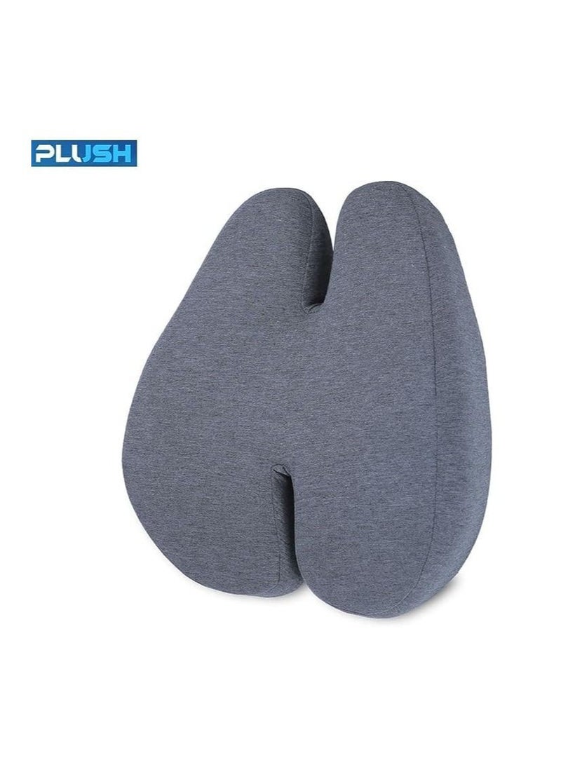 PLUSH Butterfly Shape Lumbar Support Pillow Combo Set for Chair Ergonomic Cushion Reduces Back Pain and Improves Posture for Home or Office Sit Comfortably Longer