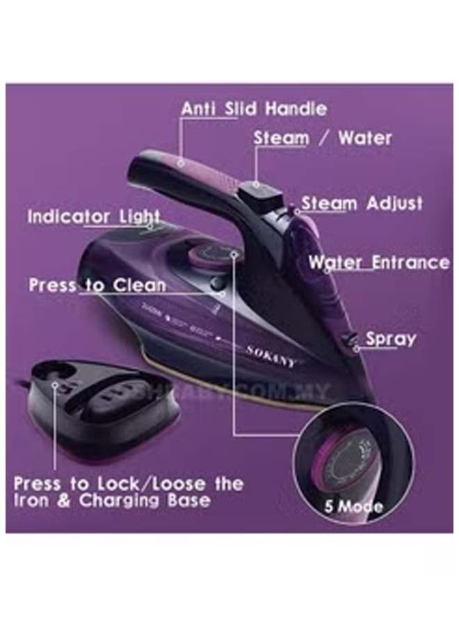 Cordless Steam Iron with Non-Stick Soleplate/Self Clean Function