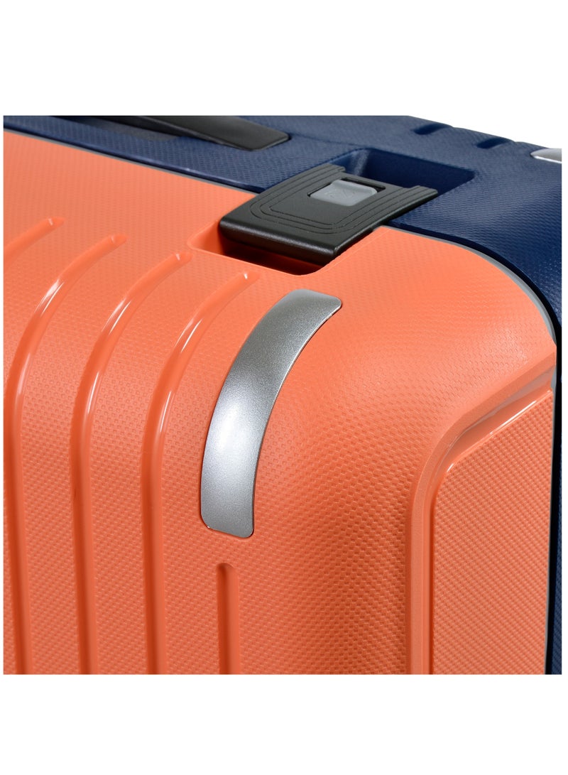 Vertica Hard Case Trolley Luggage Set of 2 Polypropylene Lightweight 4 Quiet Double Spinner Wheels With TSA Lock B0006M DarkBlue Orange